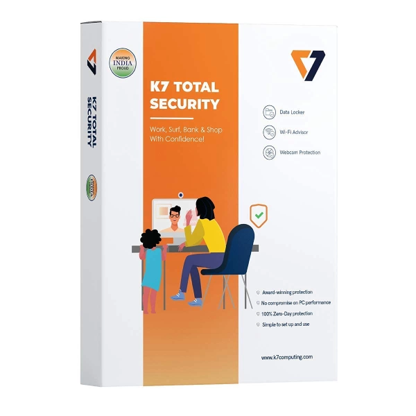 K7 Total Security 3 User 1 Year Email Delivery