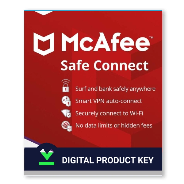 McAfee Safe Connect VPN 1 Year 5 Devices