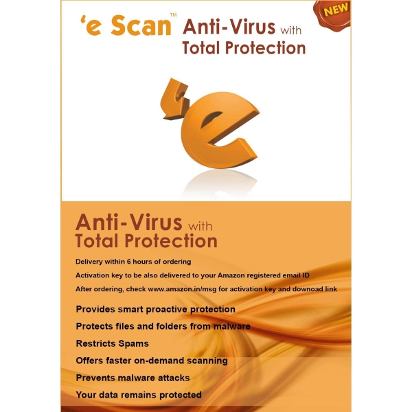 Escan Antivirus 3 User 1 Year Email Delivery